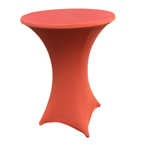Housse table mange debout stretch orange